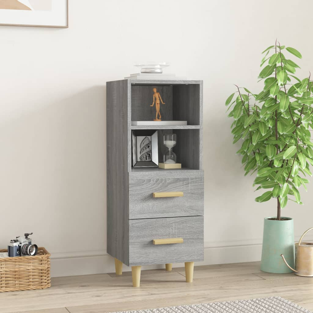 vidaXL Sideboard Grau Sonoma 34,5x34x90 cm Holzwerkstoff