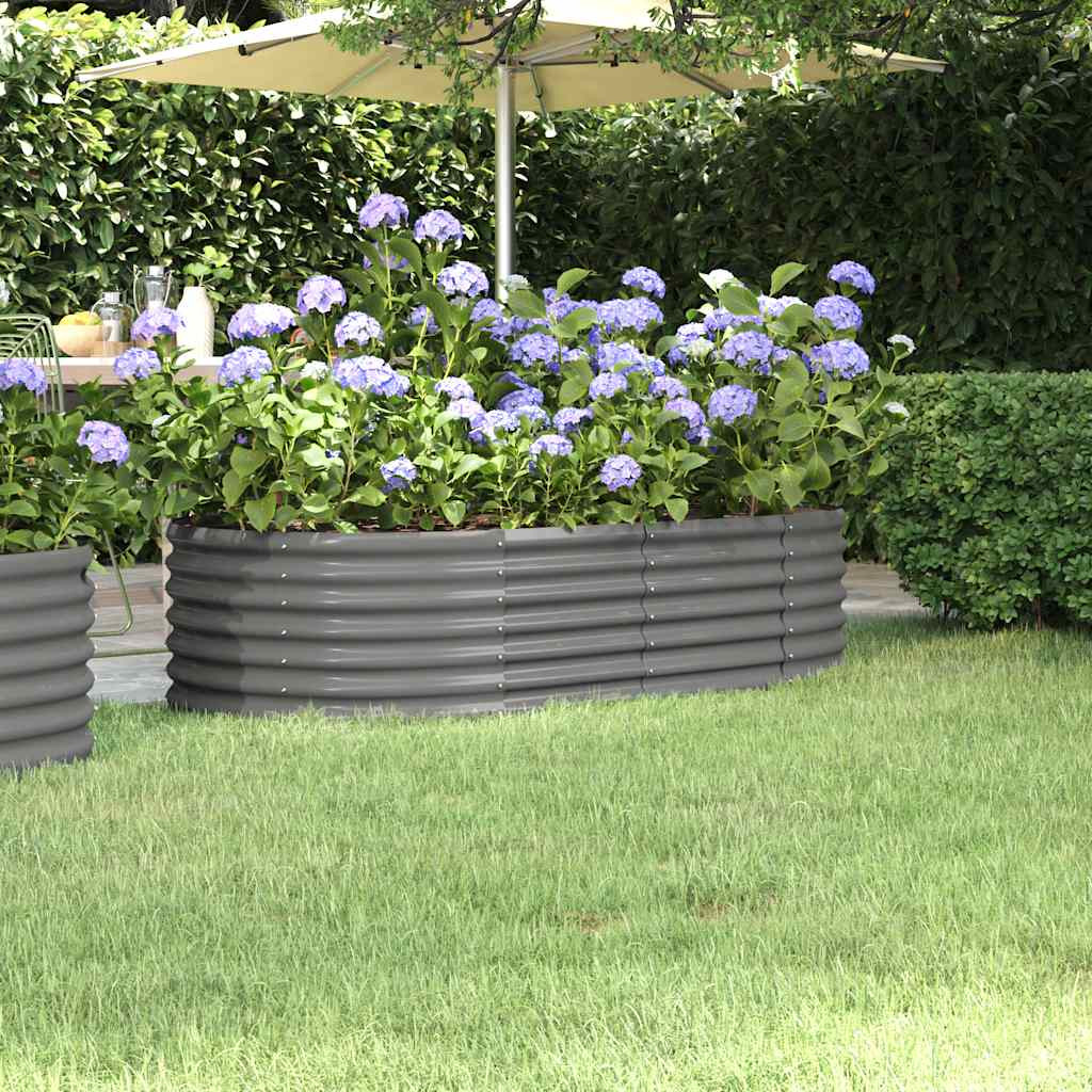 vidaXL Hochbeet Verzinkter Stahl 152x80x36 cm Grau