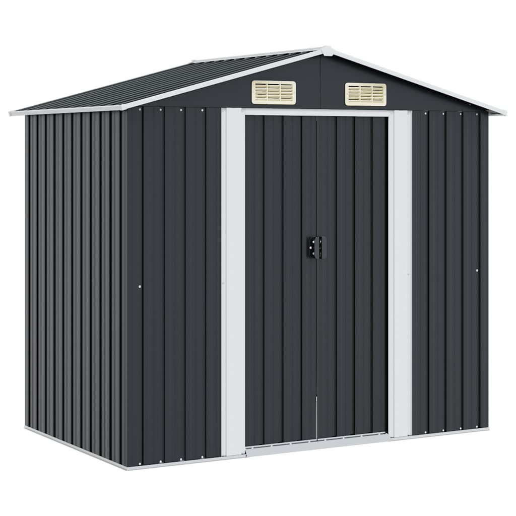 vidaXL Gartenschuppen Anthrazit Stahl 204 x 132 x 186 cm