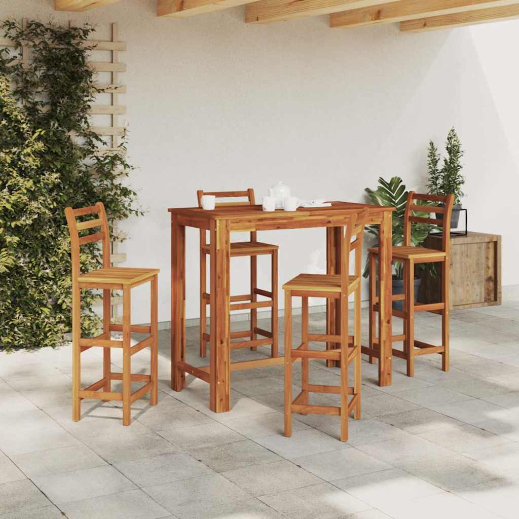 vidaXL Bartisch Massivholz Akazie 120x60x105 cm