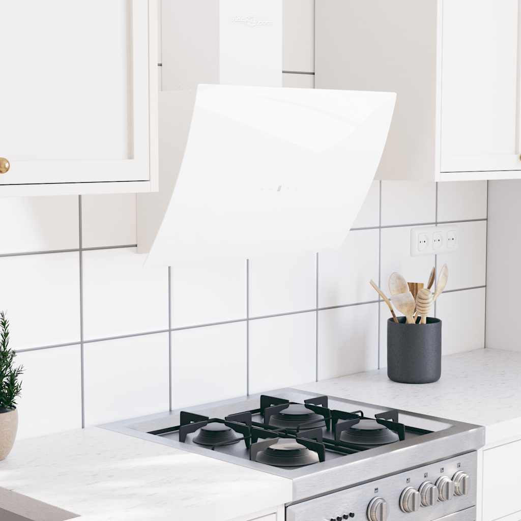 vidaXL Dunstabzugshaube 60 cm Stahl und Hartglas Weiß