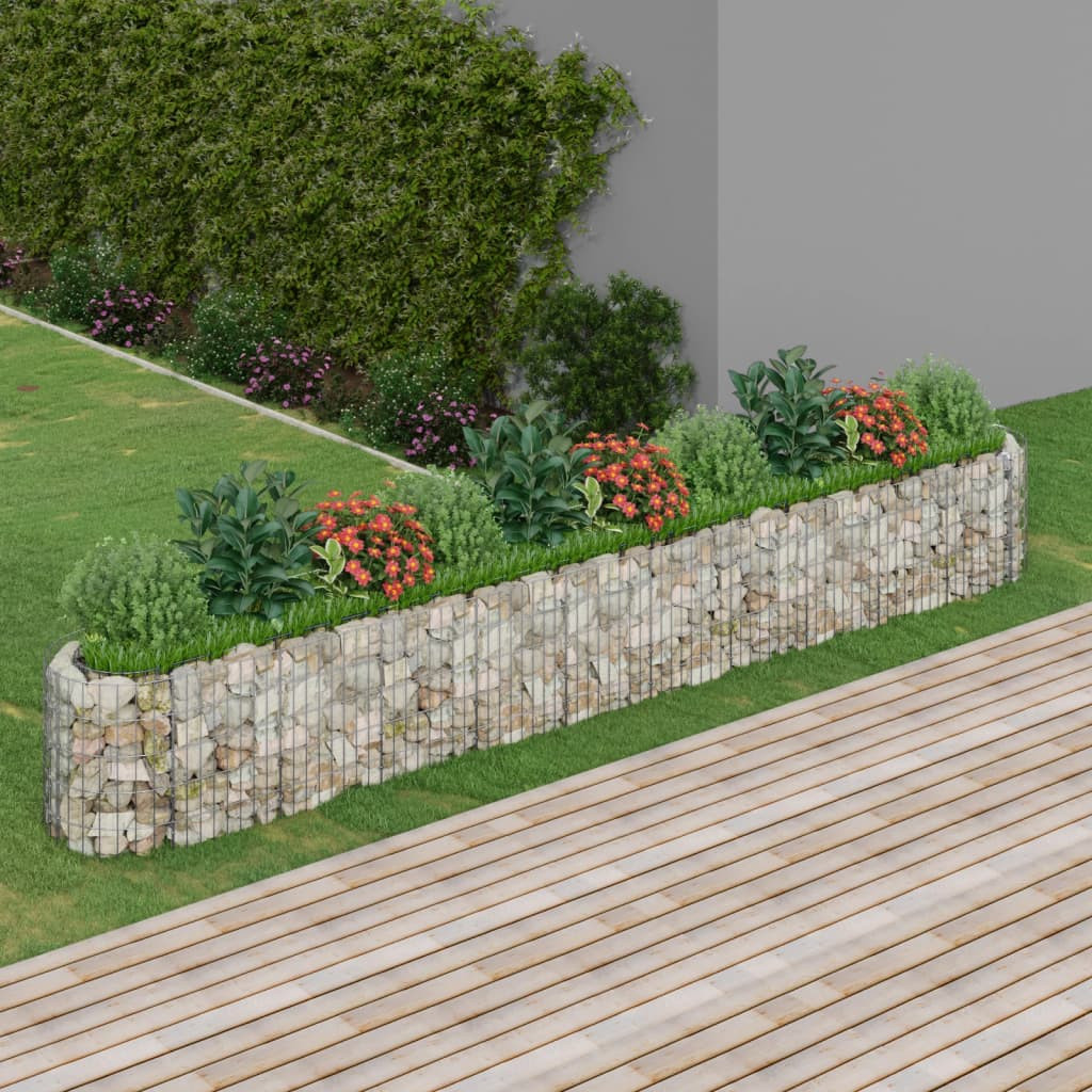 vidaXL Gabionen-Hochbeet Verzinktes Eisen 400x50x50 cm