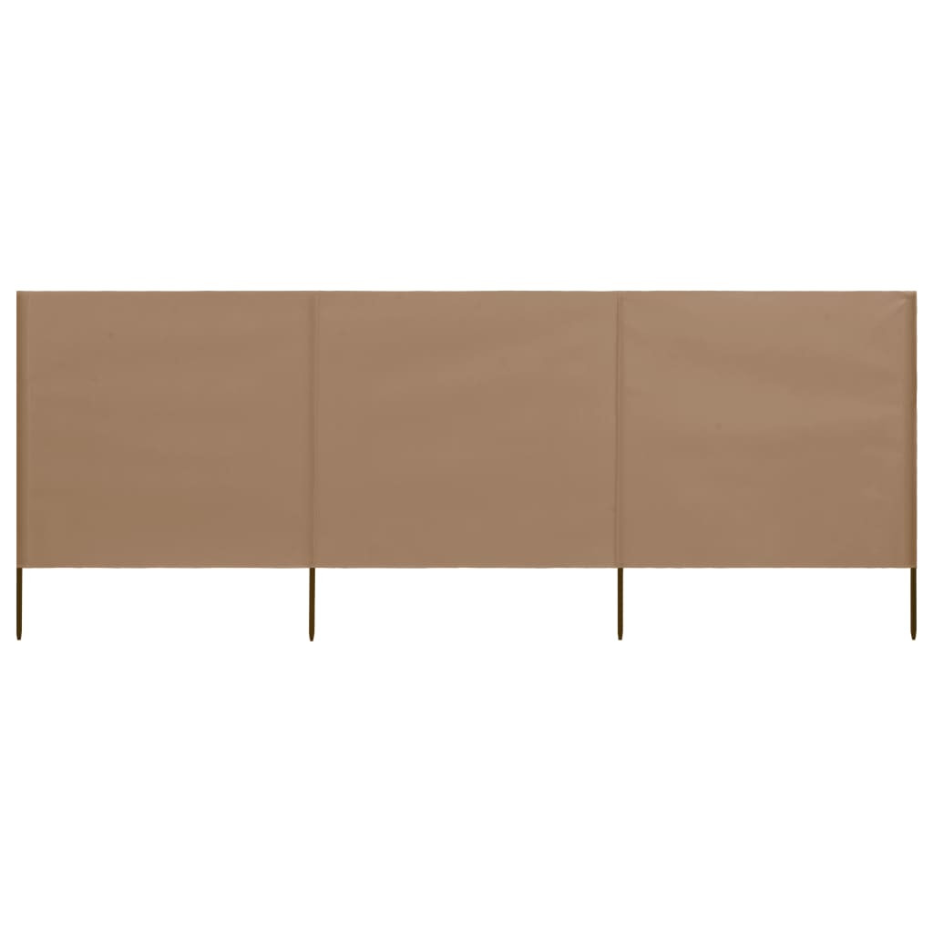vidaXL 3-teiliges Windschutzgewebe 400 x 160 cm Taupe