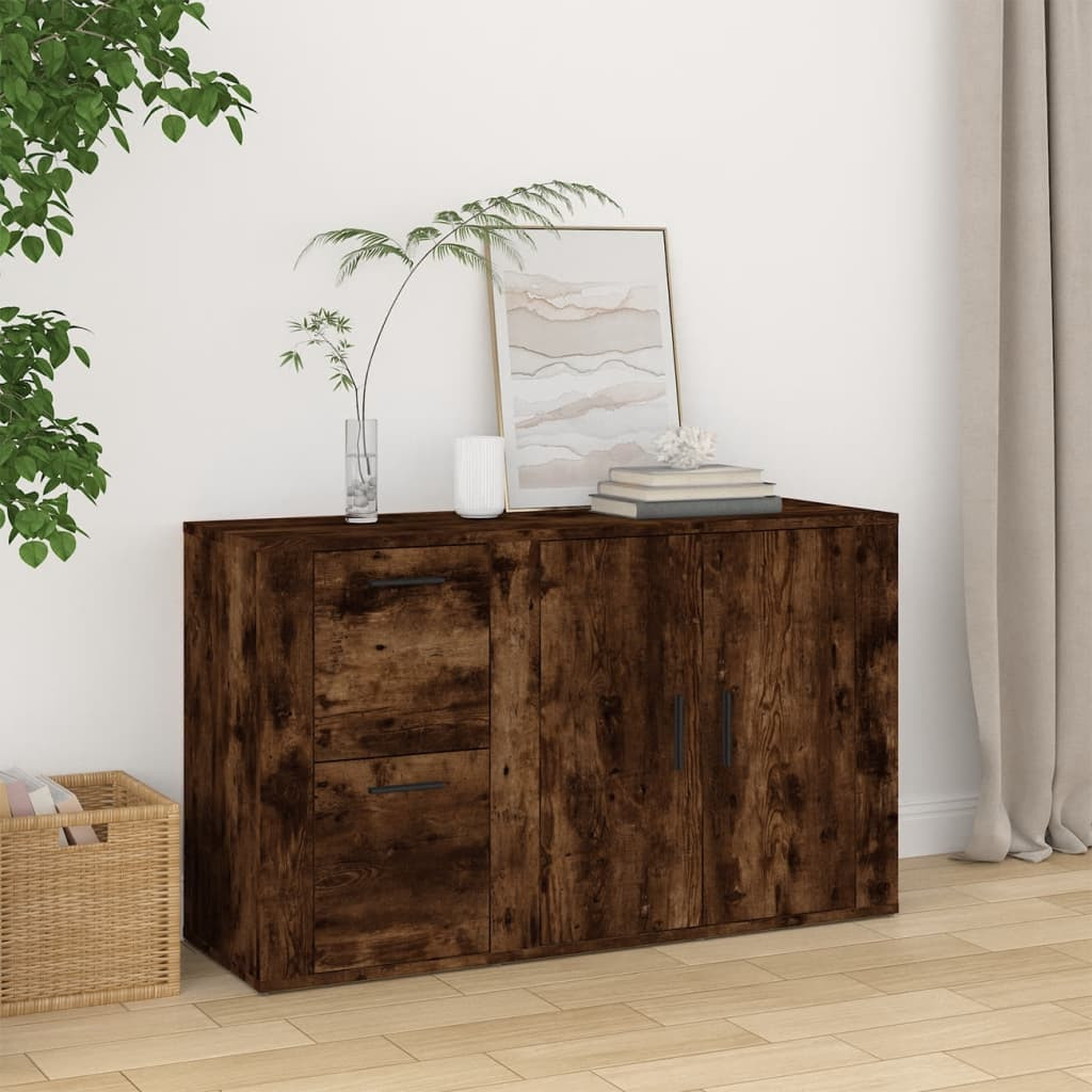 vidaXL Sideboard Räuchereiche 100x33x59,5 cm Holzwerkstoff