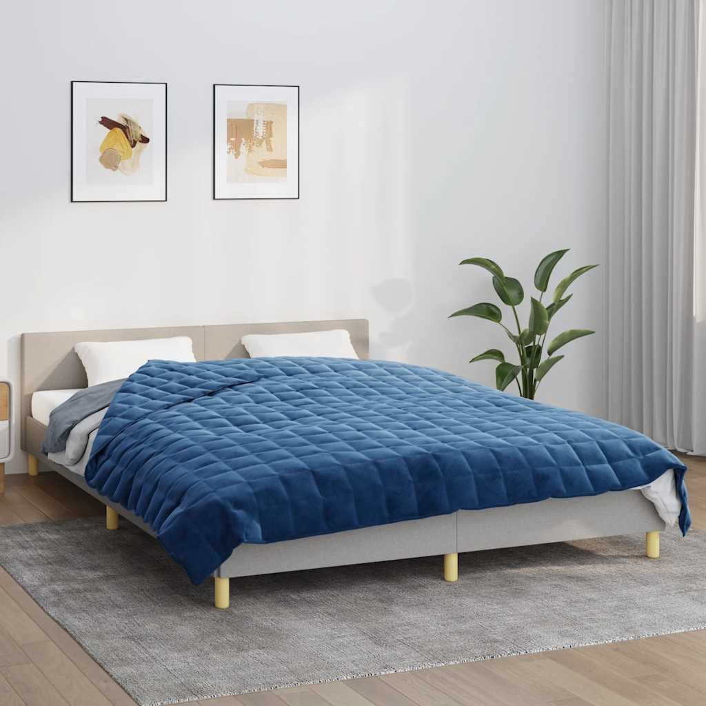 vidaXL Gewichtsdecke Blau 200x225 cm 13 kg Stoff