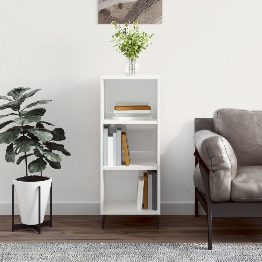 vidaXL Sideboard Hochglanz-Weiß 34,5x32,5x90 cm Holzwerkstoff