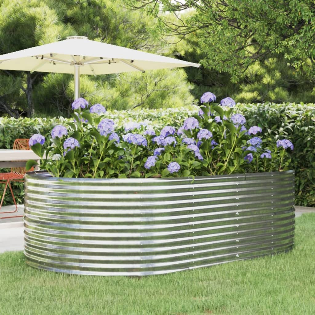 vidaXL Hochbeet Silbern 212x140x68 cm Verzinkter Stahl