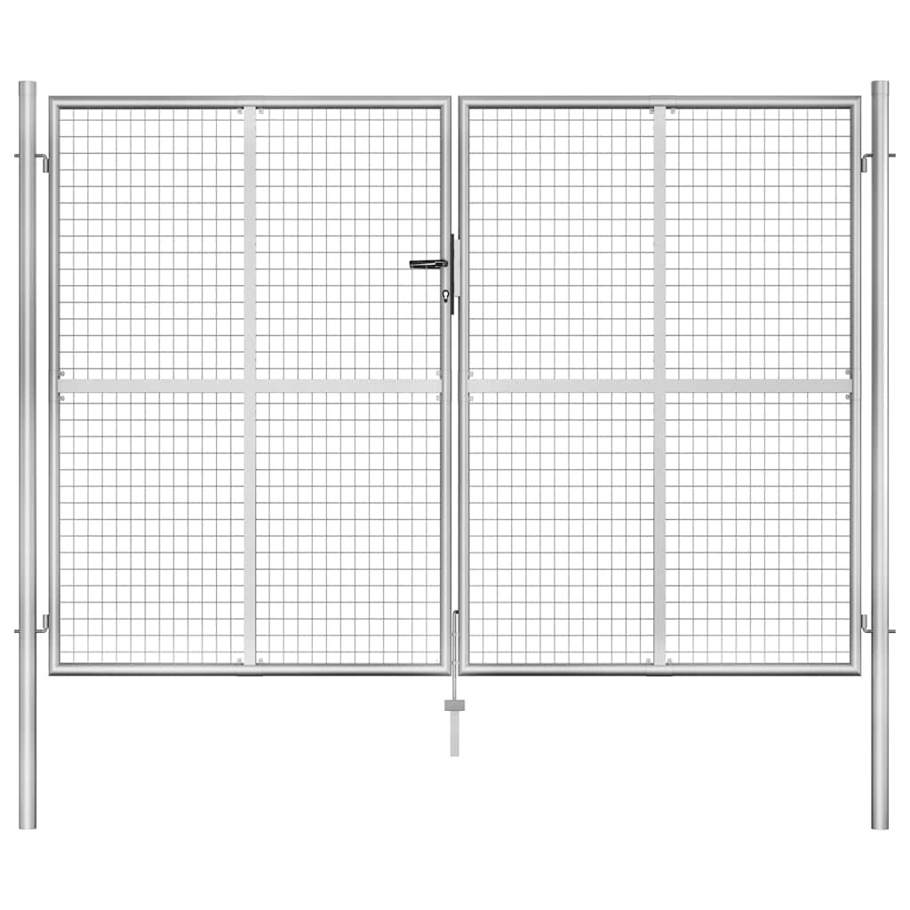 vidaXL Gartentor verzinkter Stahl 300 x 175 cm Silber