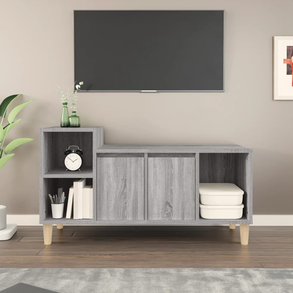 vidaXL TV-Schrank Grau Sonoma 100x35x55 cm Holzwerkstoff