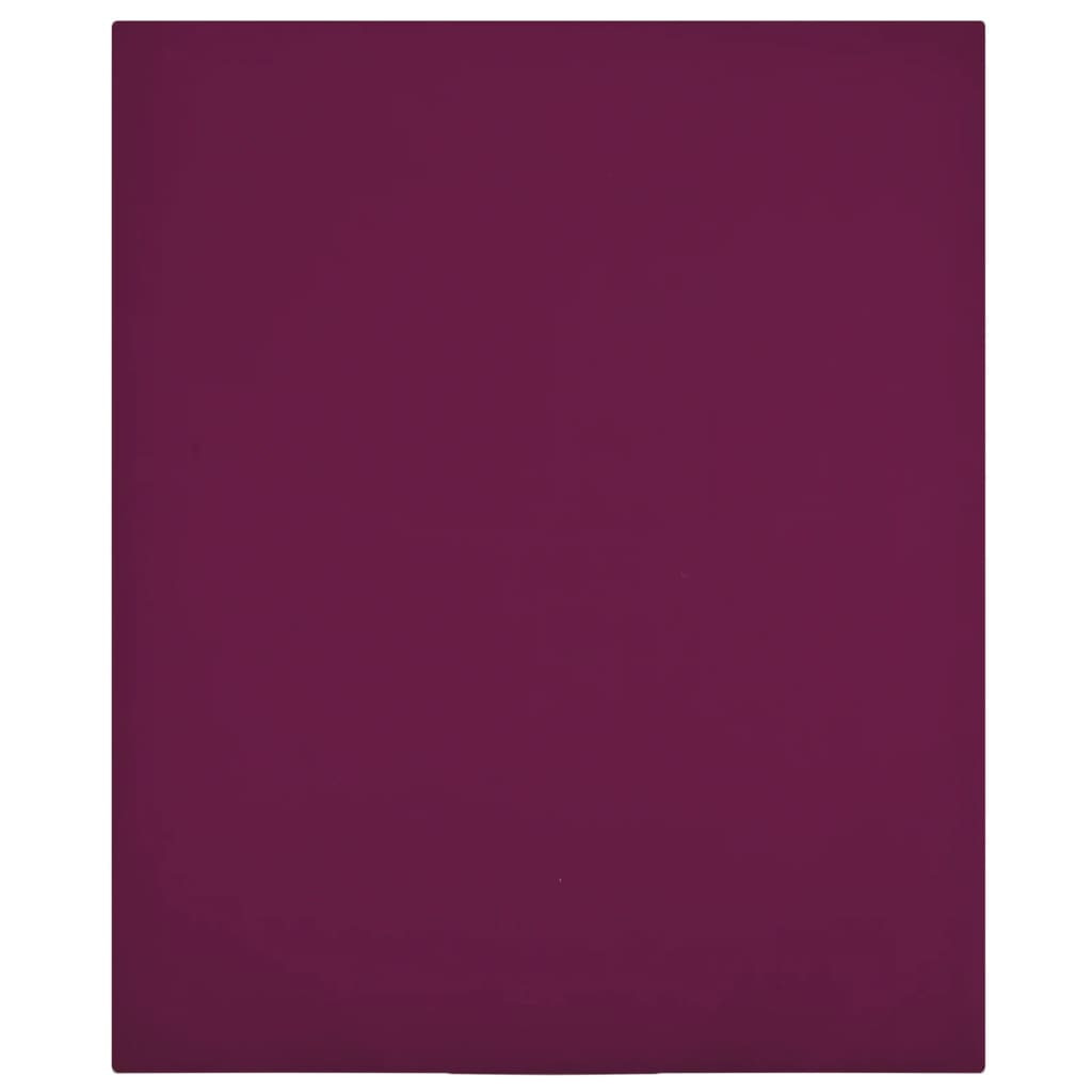 vidaXL Spannbettlaken Jersey Bordeauxrot 90x200 cm Baumwolle