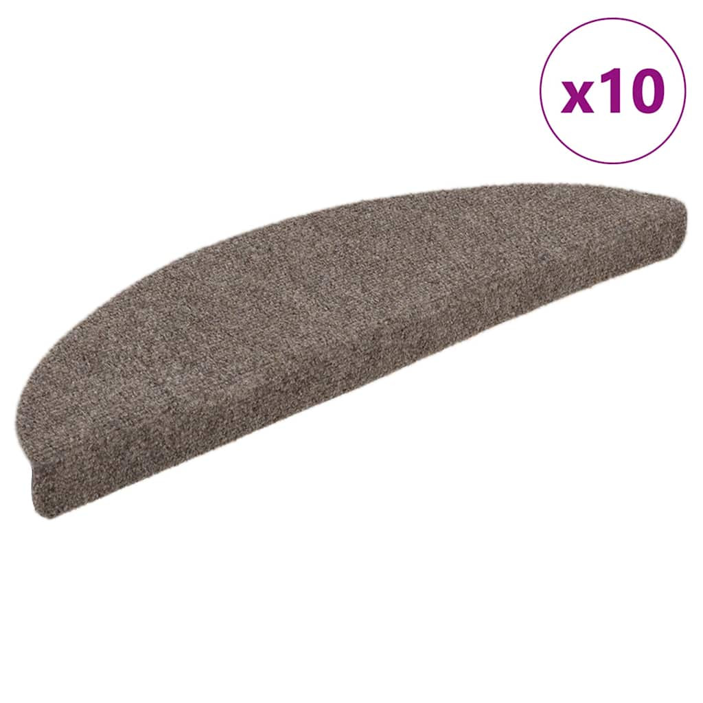 vidaXL Stufenmatten Selbstklebend 10 Stk. 56x17x3 cm Beige Halbrund