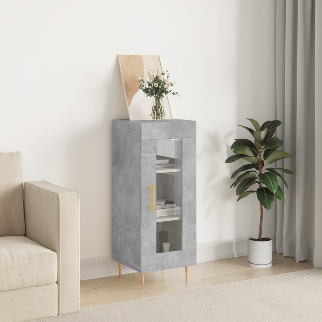 vidaXL Sideboard Betongrau 34,5x34x90 cm Holzwerkstoff