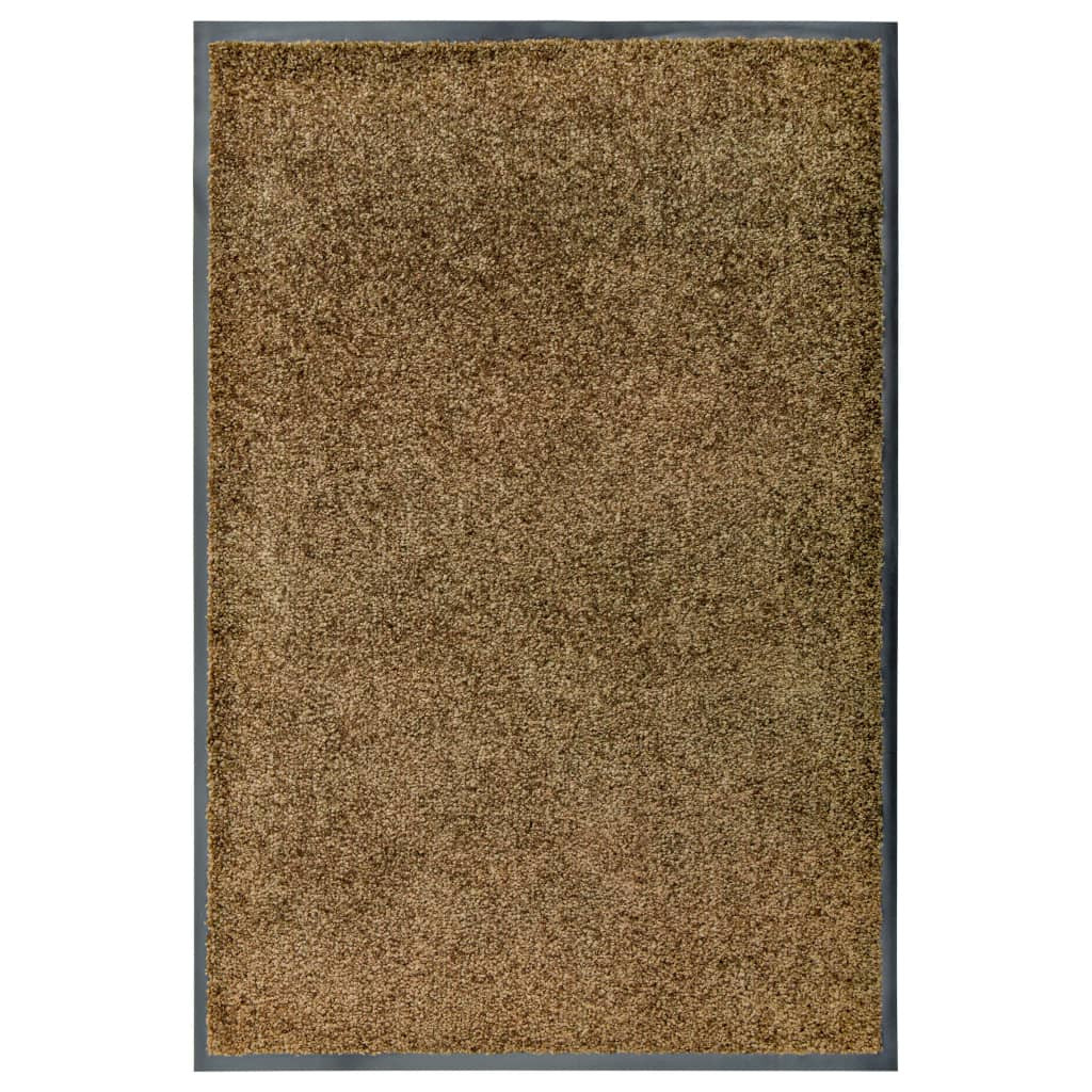 vidaXL Fußmatte Waschbar Braun 60x90 cm