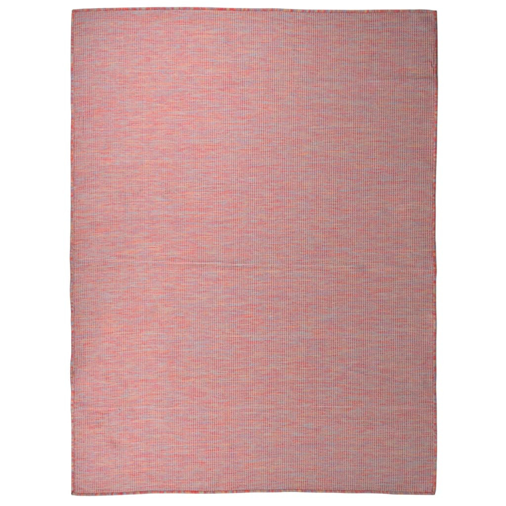 vidaXL Outdoor-Teppich Flachgewebe 120x170 cm Rot