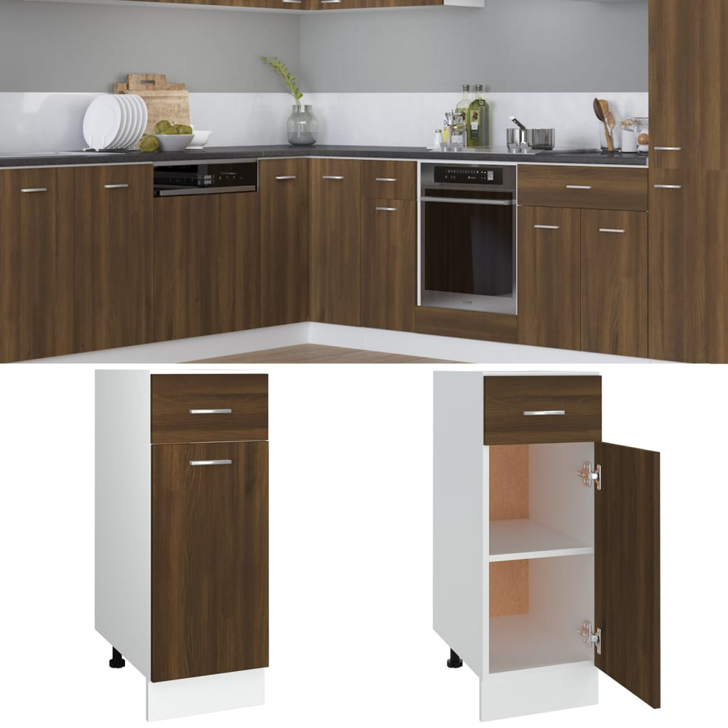 vidaXL Unterschrank mit Schublade Lyon Braun Eichen-Optik 30x46x81,5 cm