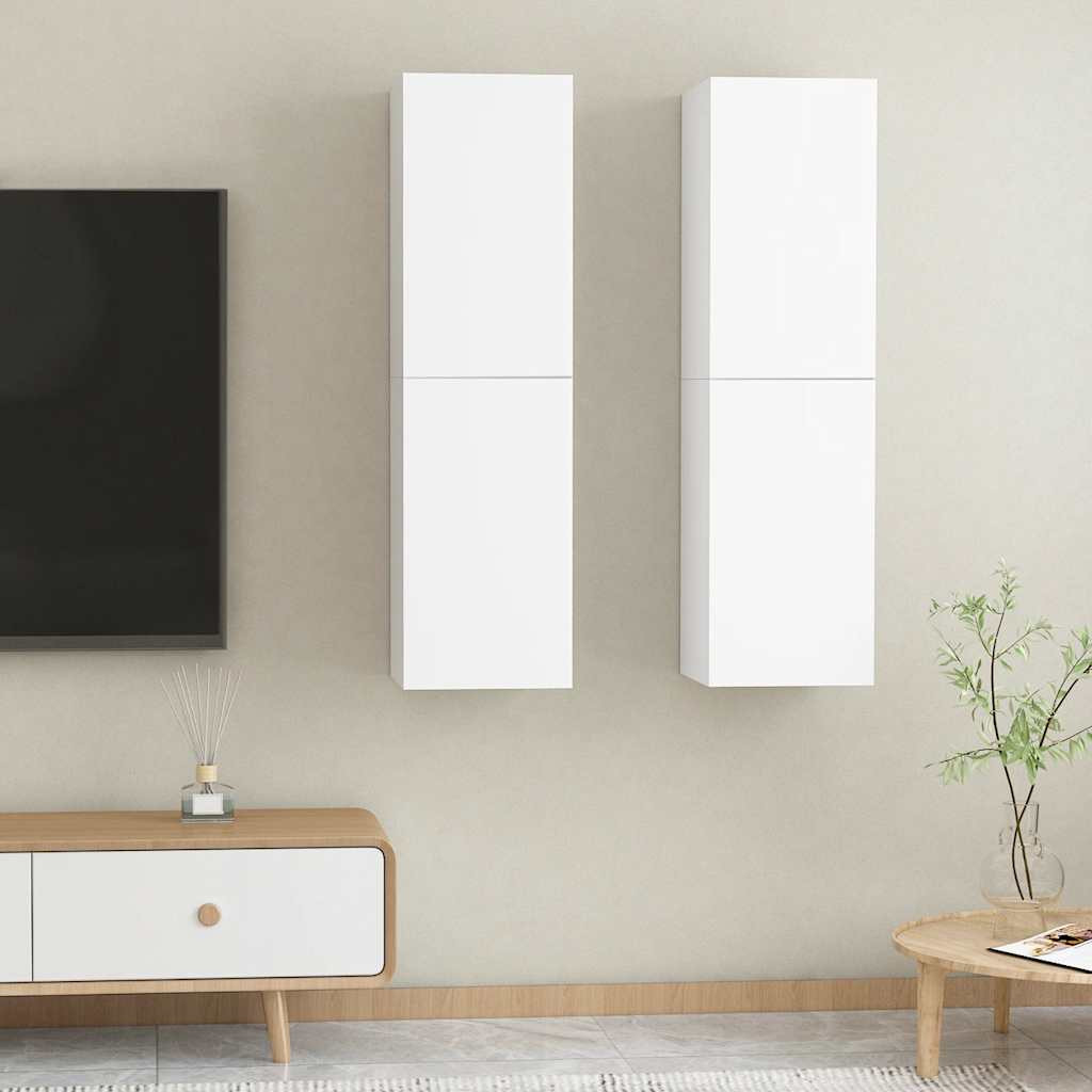 vidaXL TV-Schränke 2 Stk. Weiß 30,5x30x110 cm Holzwerkstoff