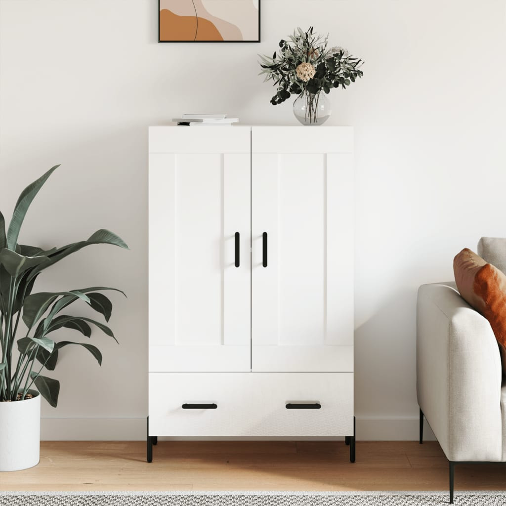 vidaXL Highboard Hochglanz-Weiß 69,5x31x115 cm Holzwerkstoff