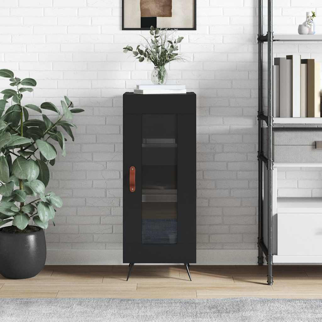 vidaXL Sideboard Schwarz 34,5x34x90 cm Holzwerkstoff
