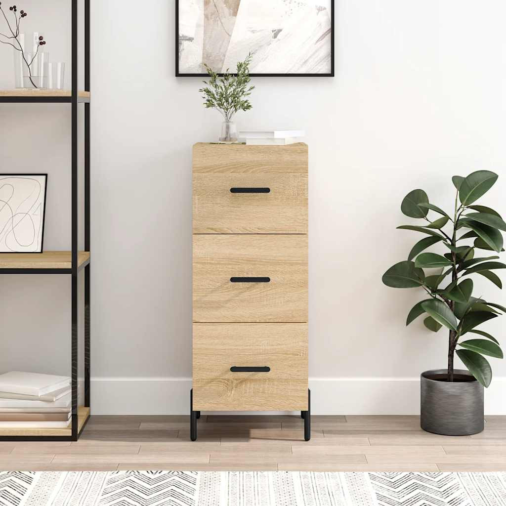 vidaXL Sideboard Sonoma-Eiche 34,5x34x90 cm Holzwerkstoff
