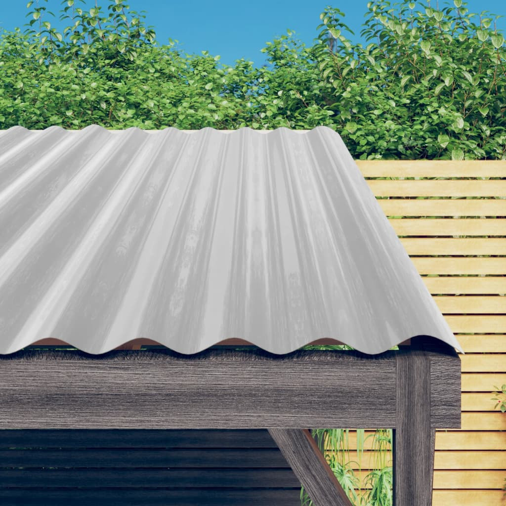 vidaXL Dachpaneele 12 Stk. Verzinkter Stahl Silber 60x36 cm
