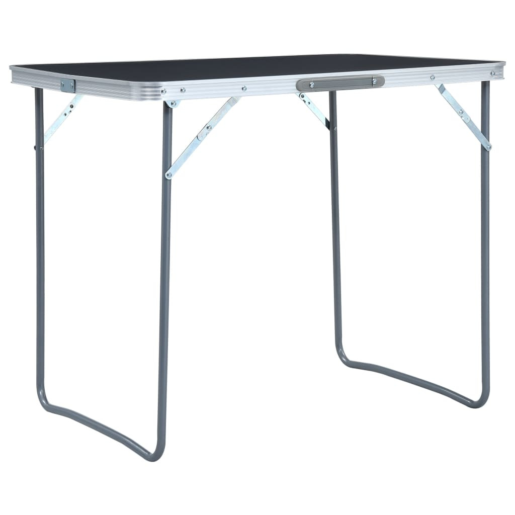 vidaXL Campingtisch mit Metallgestell Klappbar 80x60 cm Grau