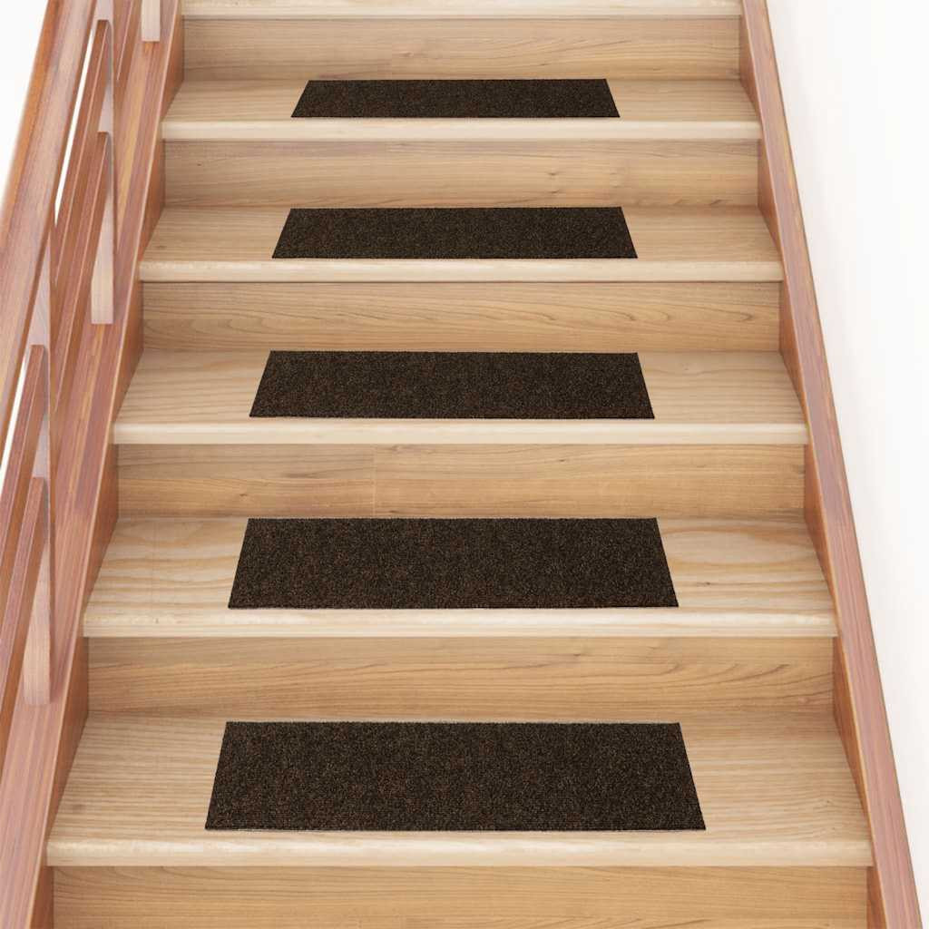 vidaXL Stufenmatten Selbstklebend 15 Stk. 76x20 cm Braun Rechteckig