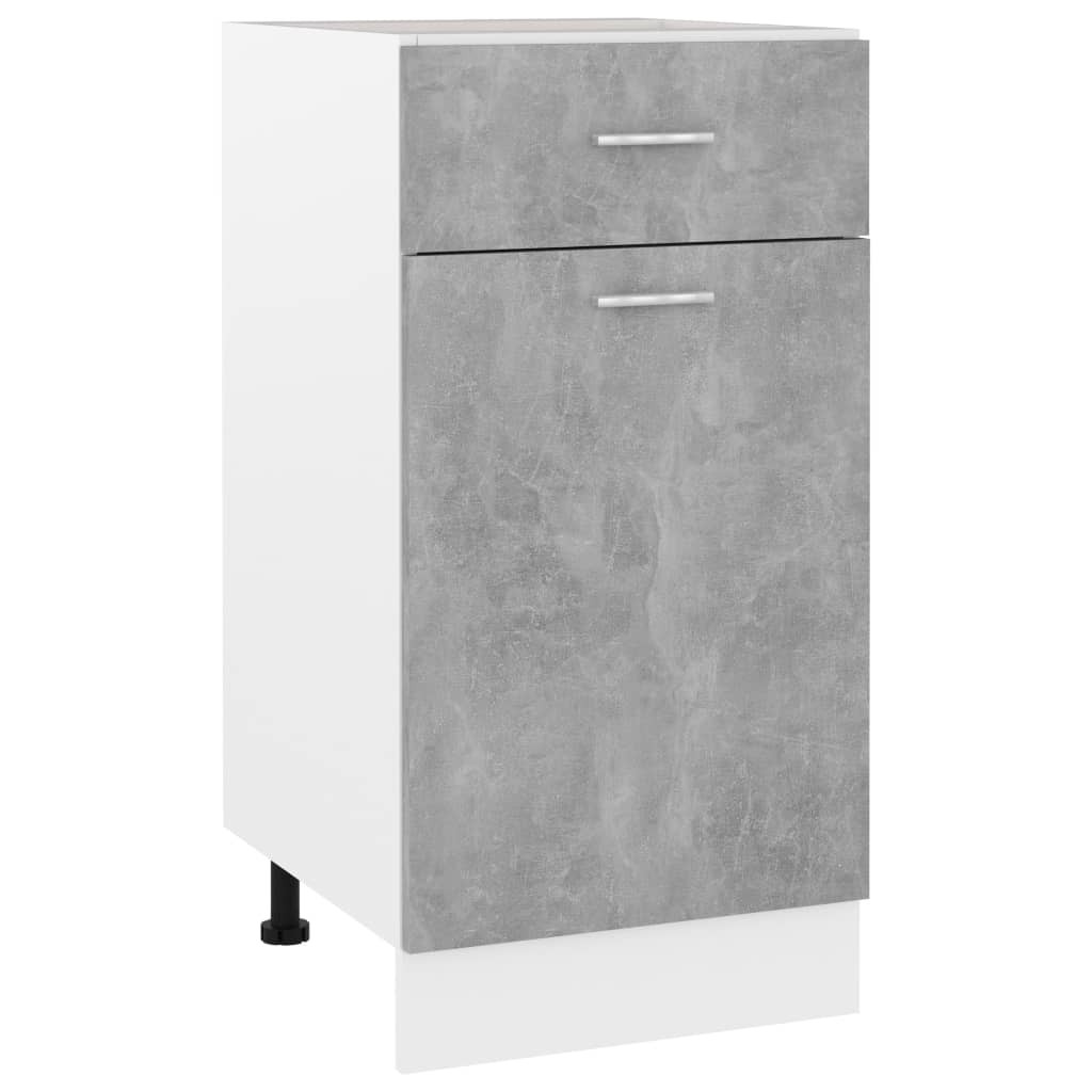 vidaXL Schubunterschrank Betongrau 40x46x81,5 cm Holzwerkstoff