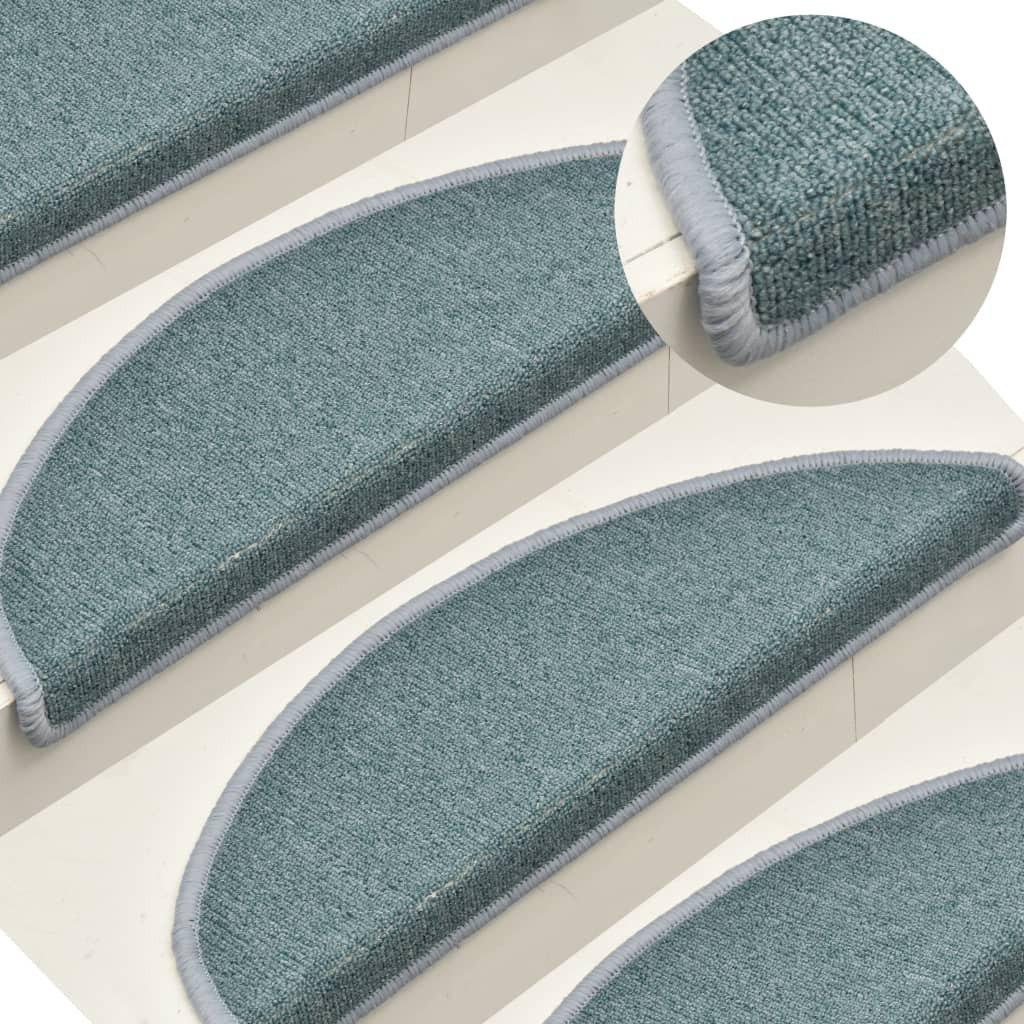 vidaXL Stufenmatten 15 Stk. 56x17x3 cm Seeblau Halbrund