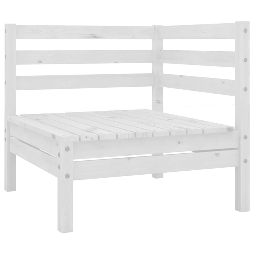 vidaXL Garten-Ecksofa Weiß Massivholz Kiefer