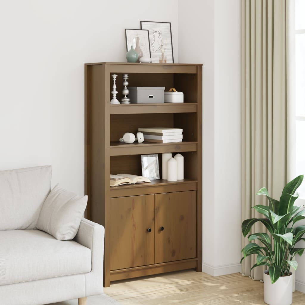 vidaXL Highboard Honigbraun 80x35x154 cm Massivholz Kiefer