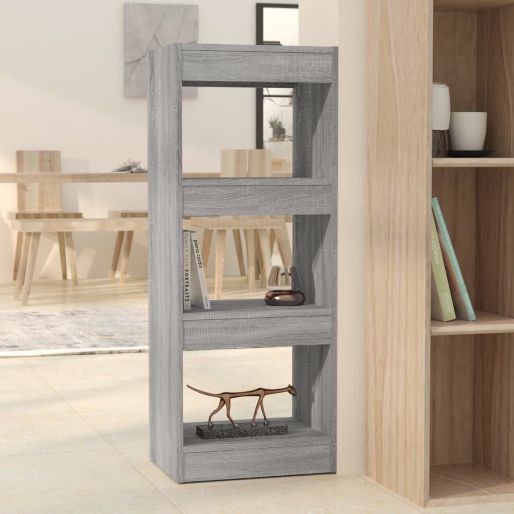 vidaXL Bücherregal/Raumteiler Grau Sonoma 40x30x103 cm Holzwerkstoff