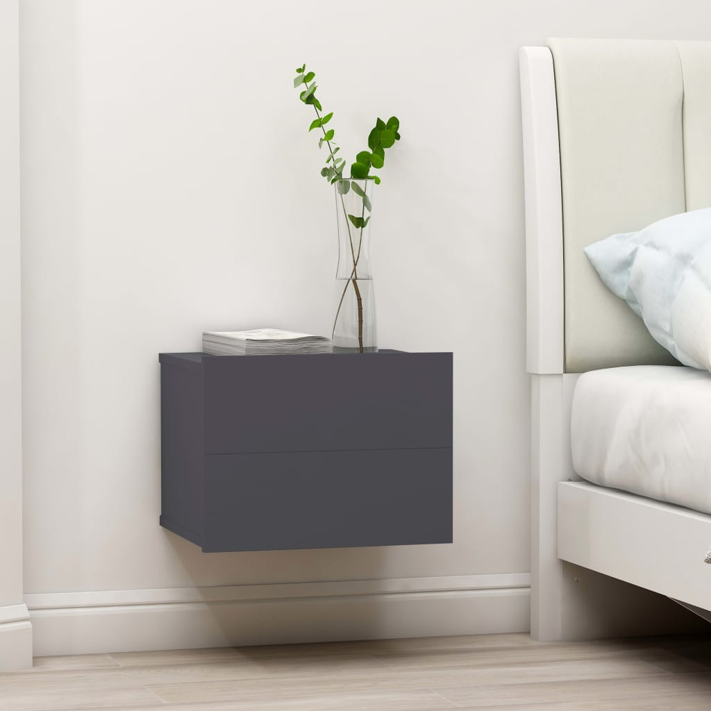 vidaXL Nachttisch Grau 40x30x30 cm Holzwerkstoff