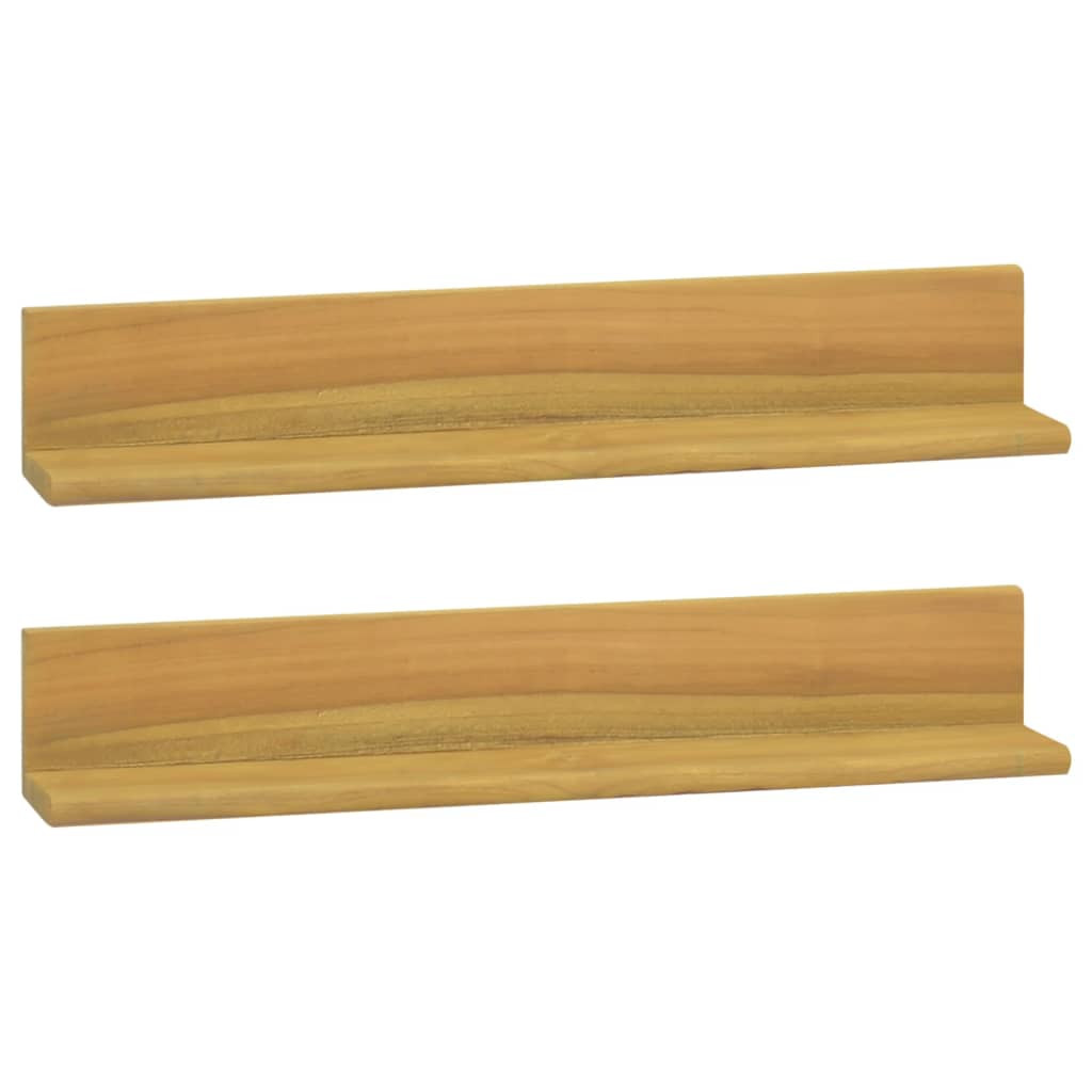 vidaXL Wandregale 2 Stk. 60x10x10 cm Massivholz Teak