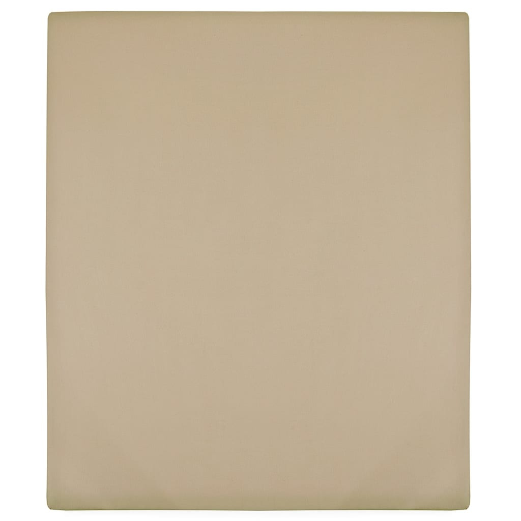 vidaXL Spannbettlaken 2 Stk. Jersey Taupe 160x200 cm Baumwolle