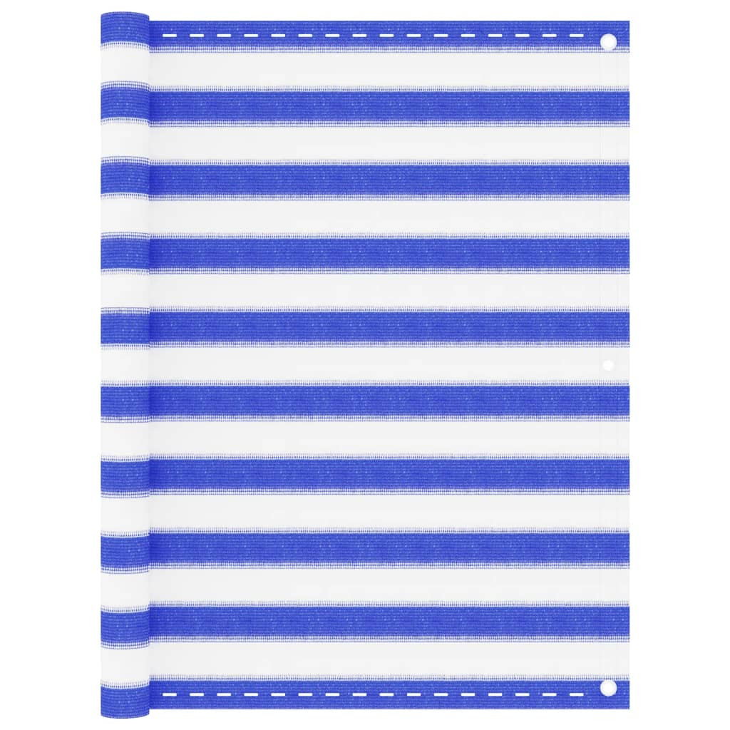 vidaXL Balkon-Sichtschutz Blau und Weiß 120x500 cm HDPE