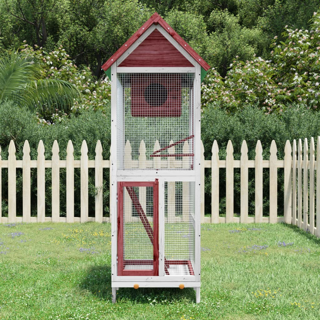 vidaXL Voliere Mokka 60x58,5x160 cm Massivholz Kiefer