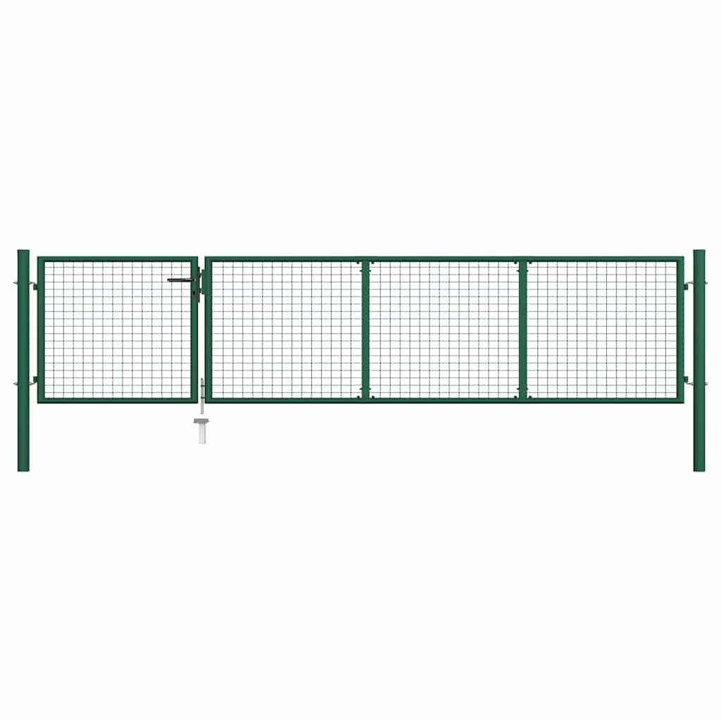 vidaXL Gartentor aus Stahl 350 x 75 cm Grün