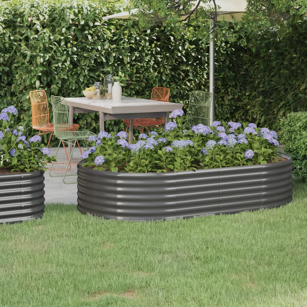 vidaXL Hochbeet Verzinkter Stahl 175x100x36 cm Grau