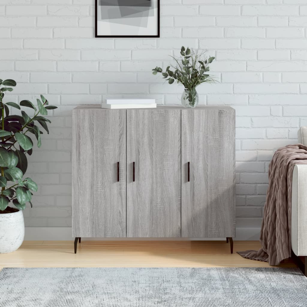 vidaXL Sideboard Grau Sonoma 90x34x80 cm Holzwerkstoff