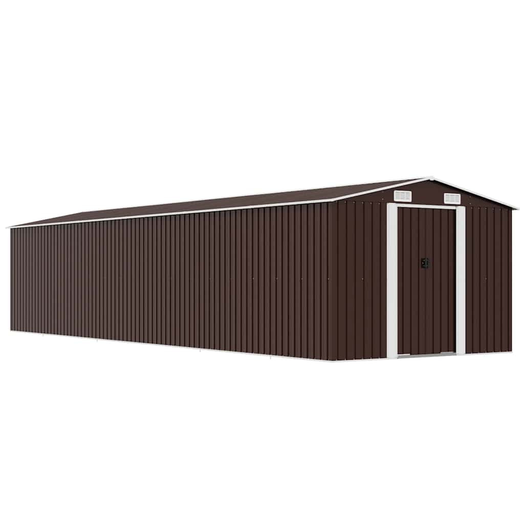 vidaXL Gerätehaus Braun 257x779x181 cm Verzinkter Stahl
