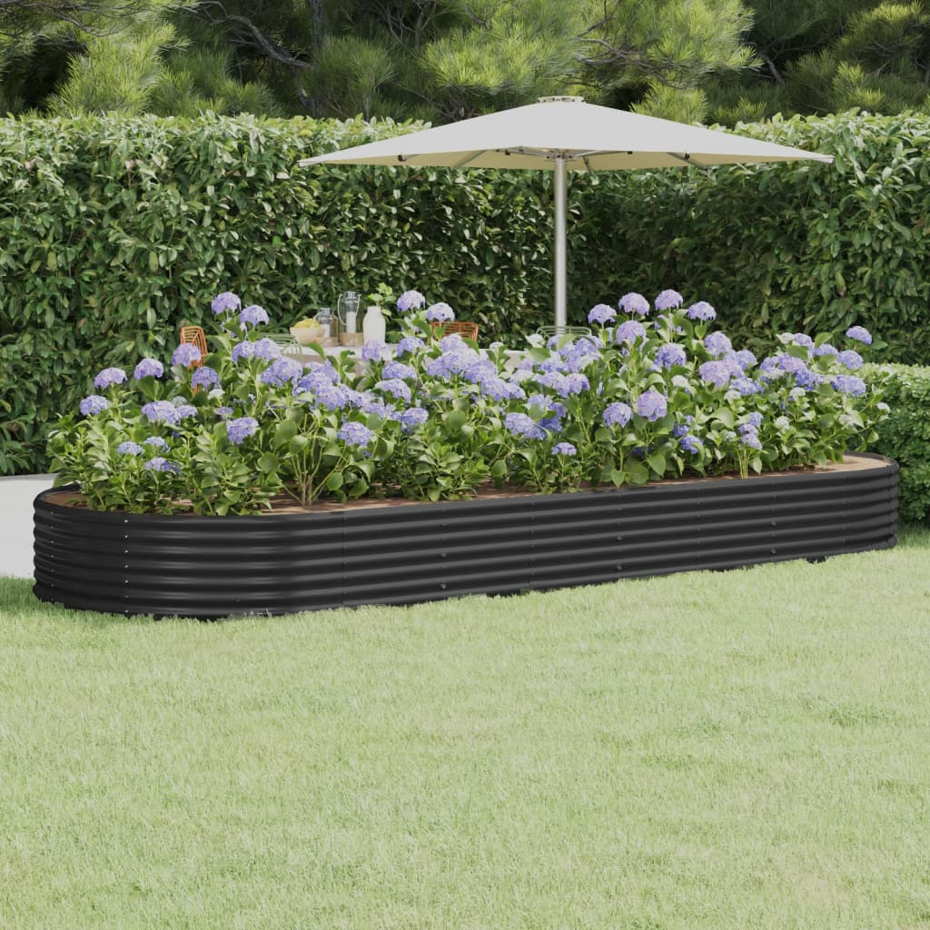 vidaXL Hochbeet Verzinkter Stahl 373x140x36 cm Anthrazit