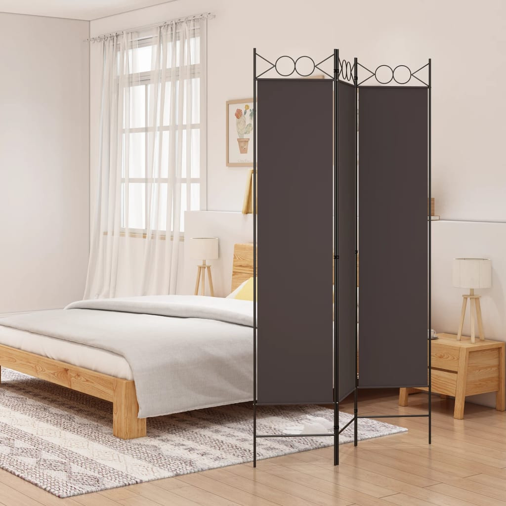vidaXL 3-tlg. Paravent Braun 120x200 cm Stoff
