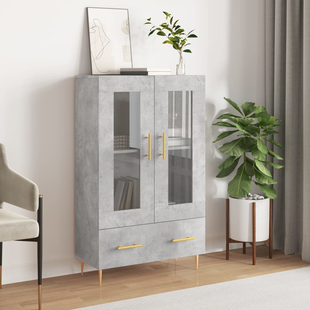 vidaXL Highboard Betongrau 69,5x31x115 cm Holzwerkstoff