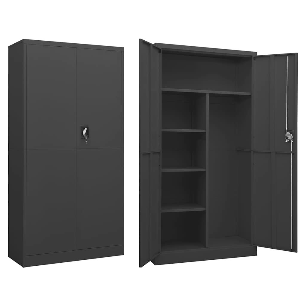 vidaXL Schließfachschrank Anthrazit 90x40x180 cm Stahl