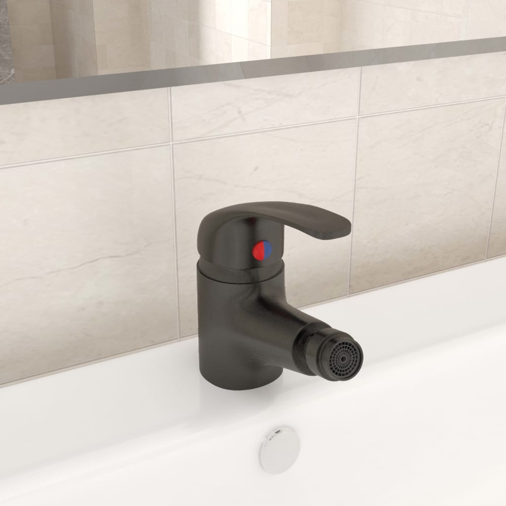 vidaXL Badezimmer Bidet Mischbatterie Grau 13x12 cm