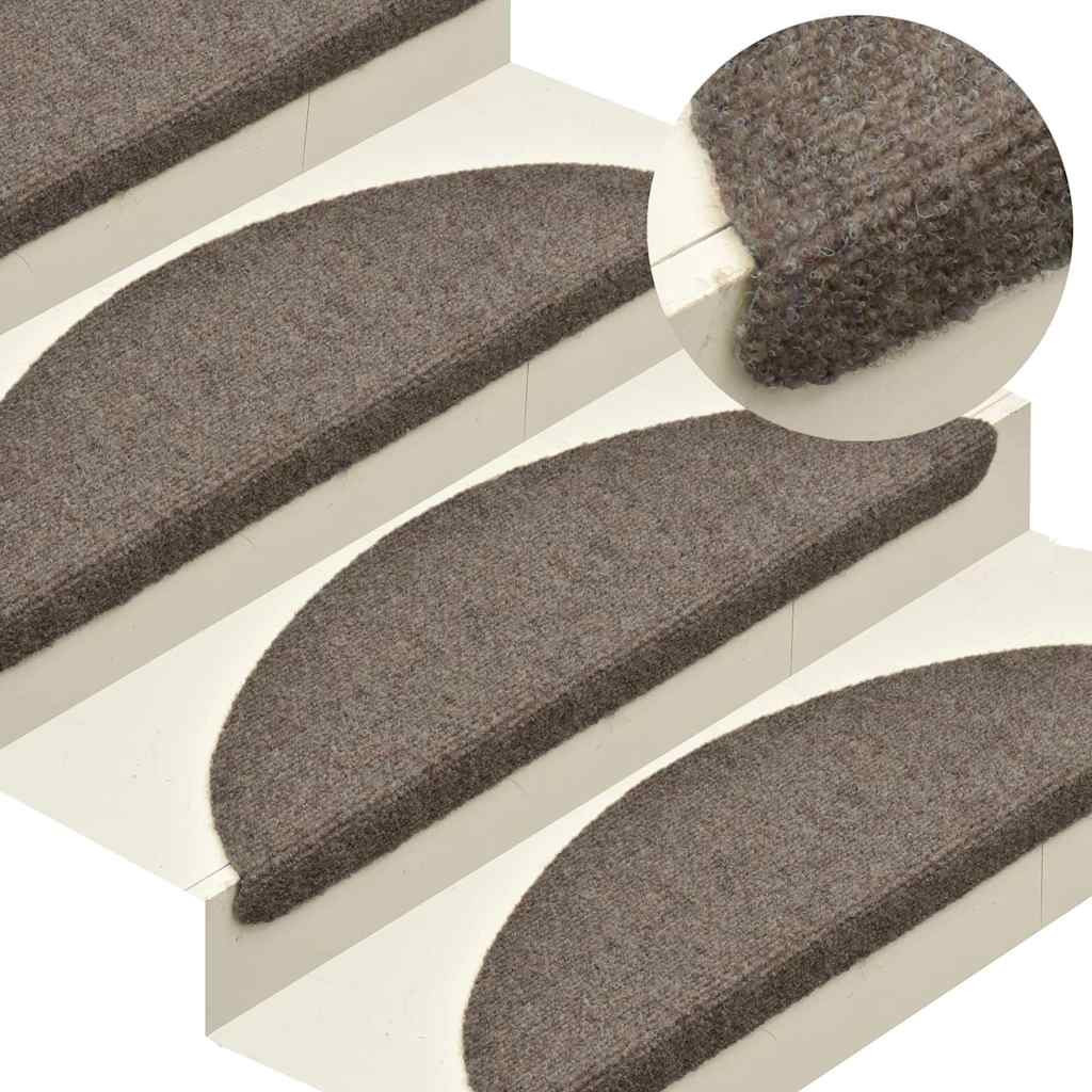 vidaXL Stufenmatten Selbstklebend 5 Stk. 65x21x4 cm Beige Halbrund Groß