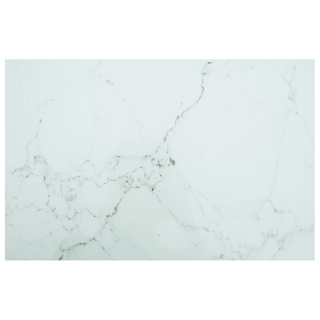 vidaXL Tischplatte Weiß 100x62 cm 8 mm Hartglas in Marmoroptik