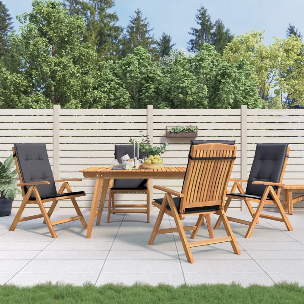 vidaXL Gartenstühle mit Kissen 4 Stk. Massivholz Teak