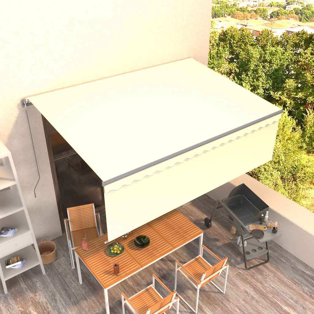 vidaXL Markise Manuell Einziehbar mit Rollo 4x3 m Creme