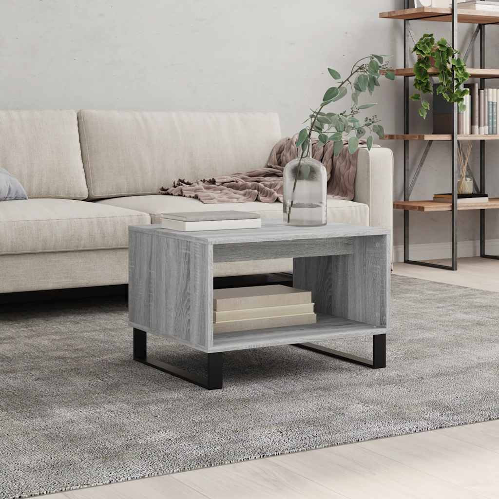 vidaXL Couchtisch Grau Sonoma 60x50x40 cm Holzwerkstoff